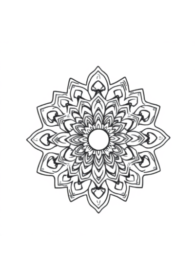 Cute Tibetan Mandala Coloring Page