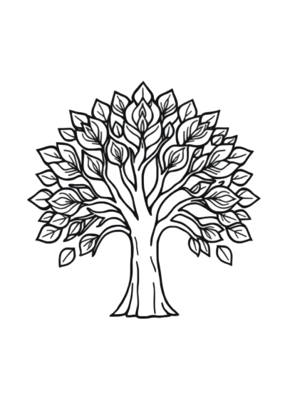 Cute Tree Of Life Mandala Coloring Page