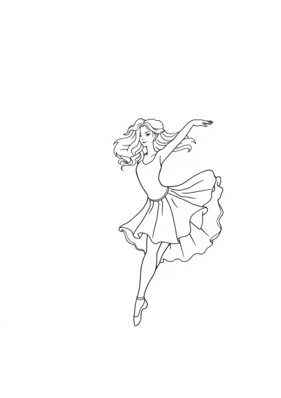 Dancer Ballet At Night Coloring Page