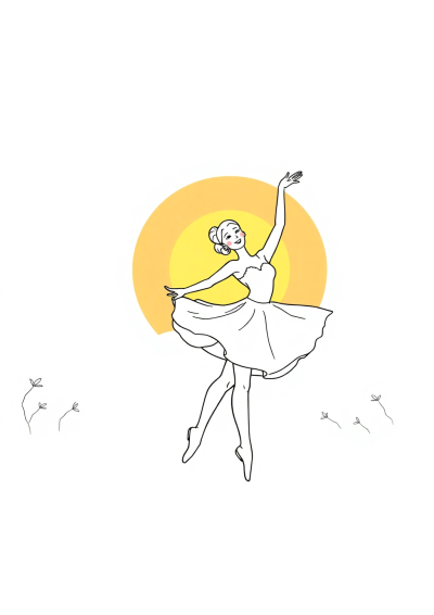 Dancer Ballet At Sunset Coloring Page
