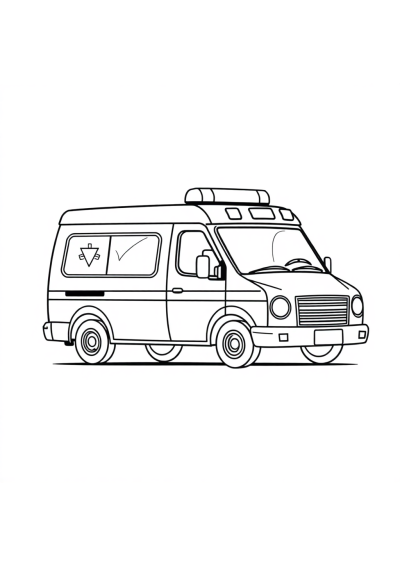 Detailed Ambulance Coloring Page
