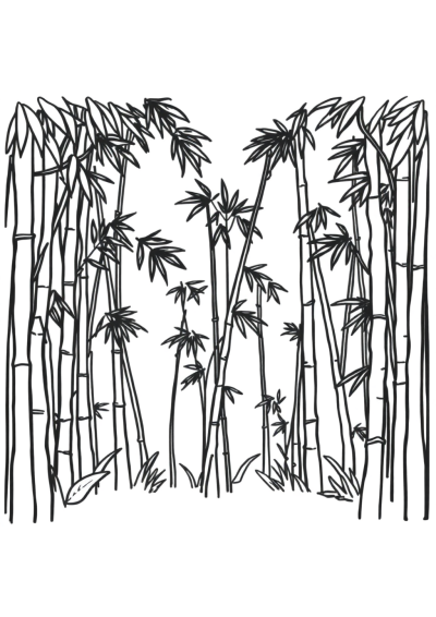 Detailed Bamboo Forest Coloring Page