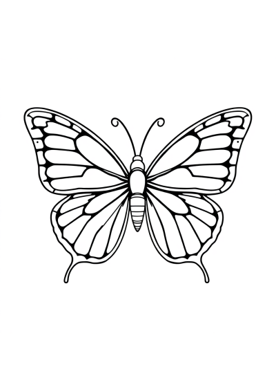 Printable Detailed Butterfly With Detailed Wings Coloring Page