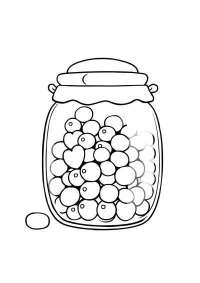 Detailed Candy Jar Coloring Page