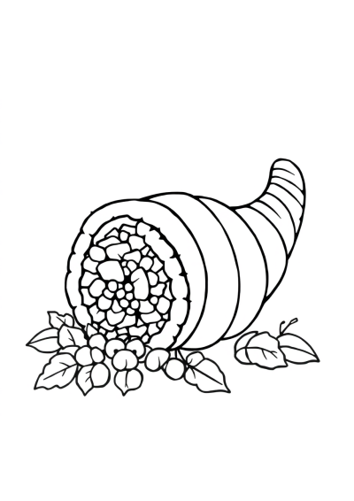 Detailed Cornucopia Coloring Page
