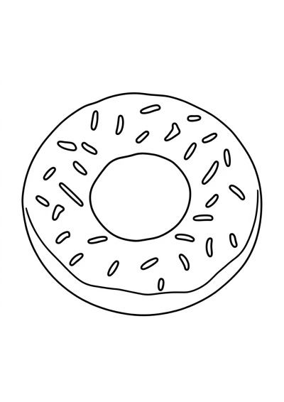 Detailed Donut With Sprinkles Coloring Page