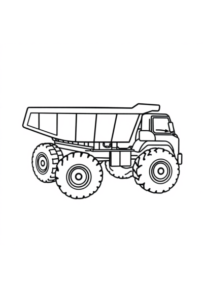 Detailed Dump Truck Coloring Page