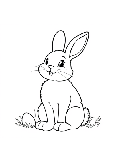 Detailed Easter Bunny Coloring Page