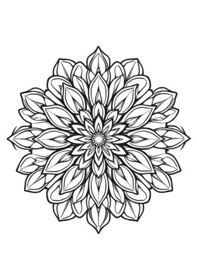 Printable Detailed Flower Of Life Mandala Coloring Page