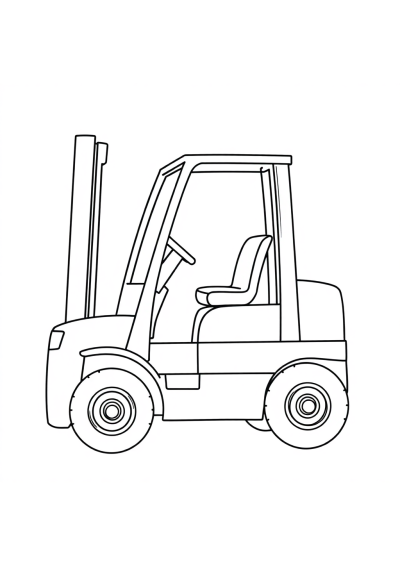Detailed Forklift Coloring Page