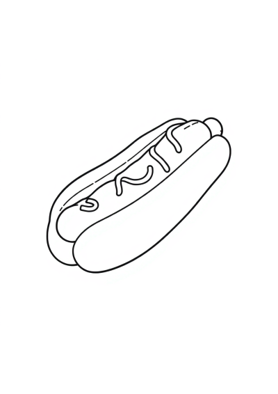Detailed Hot Dog Coloring Page