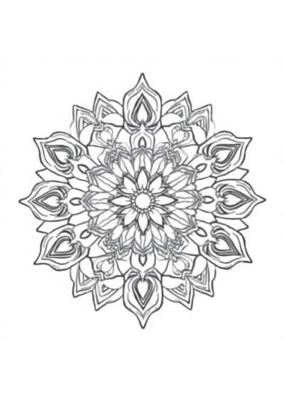 Printable Detailed Indian Style Mandala Coloring Page