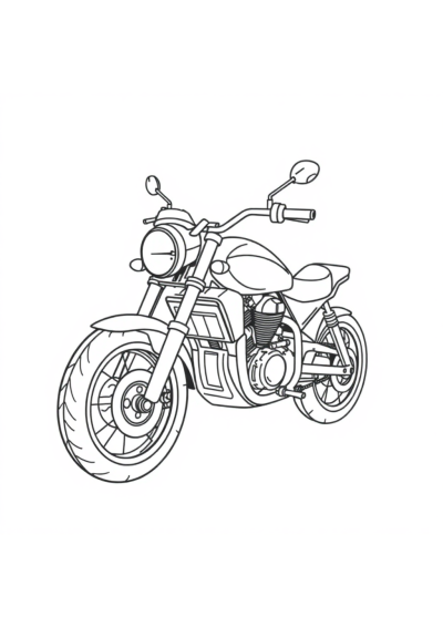 Detailed Motorcycle Coloring Page