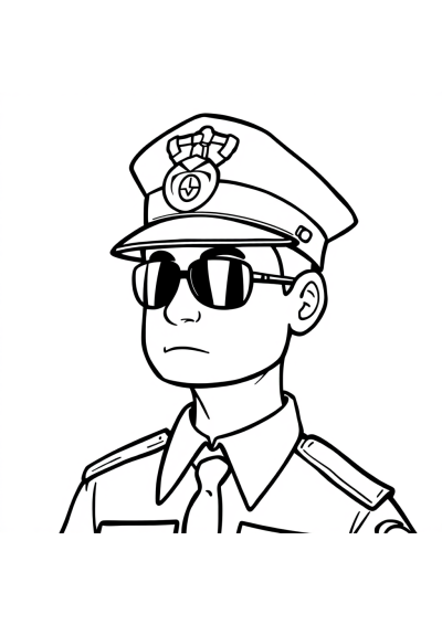 Detailed Police Officer Coloring Page