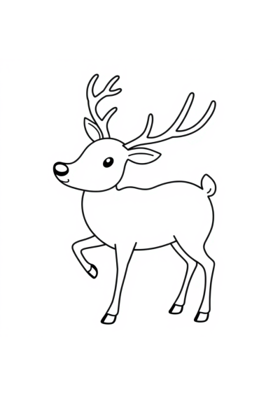 Detailed Reindeer Coloring Page