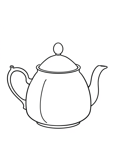Detailed Tea Pot Coloring Page