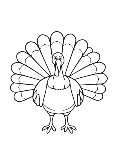 Detailed Thanksgiving Turkey Coloring Page