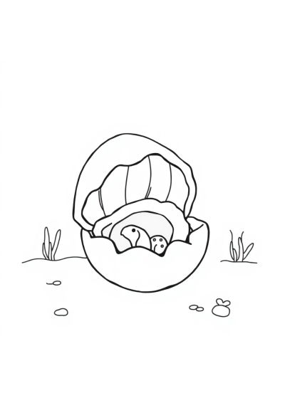Dragon Egg Hatching Underwater Coloring Page