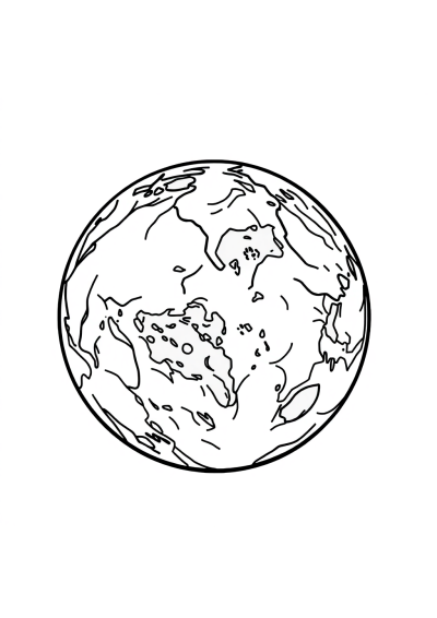 Earth From Space Coloring Page