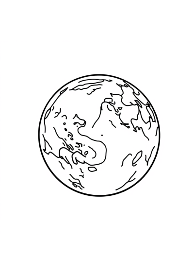 Earth From Space In Space Coloring Page