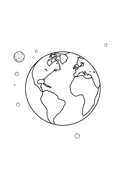 Earth From Space Underwater Coloring Page