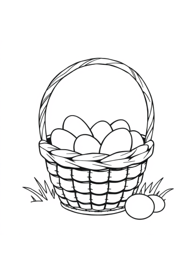 Easter Basket Coloring Page