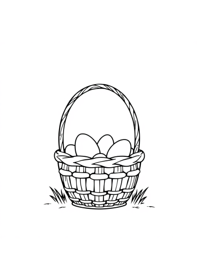 Easter Basket In Space Coloring Page