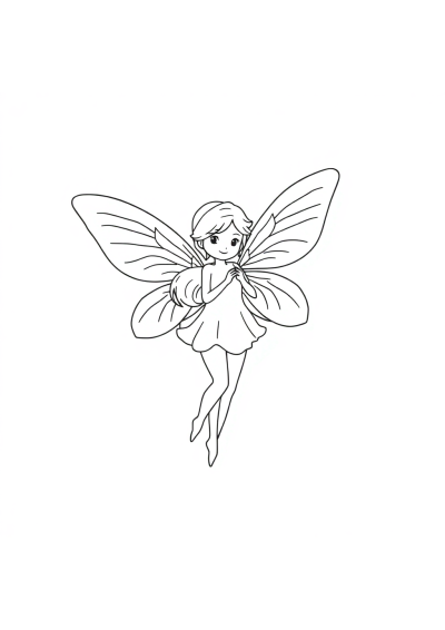 Fairy With Wings Coloring Page