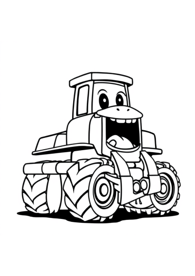Fierce Bulldozer Coloring Page
