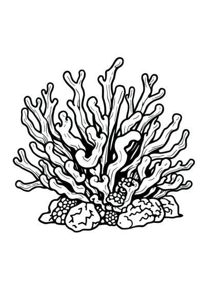 Fierce Coral Reef Coloring Page