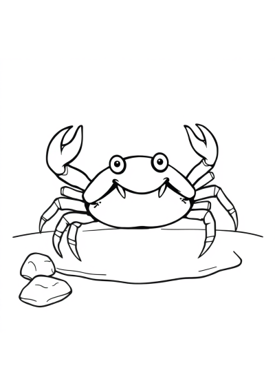 Fierce Crab On Beach Coloring Page