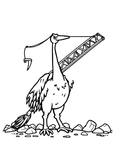Fierce Crane Lifting Coloring Page