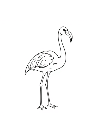 Fierce Flamingo Standing Coloring Page