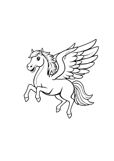 Fierce Flying Pegasus Coloring Page