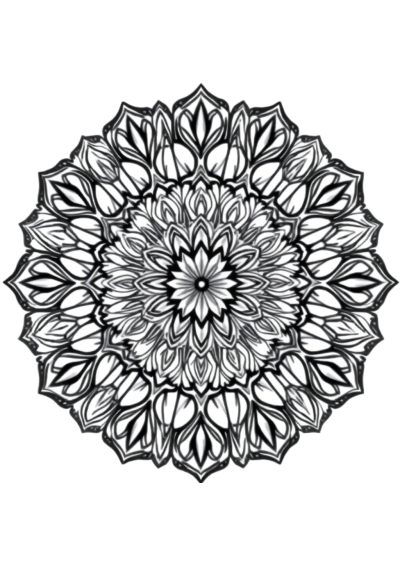 Fierce Intricate Floral Mandala Coloring Page