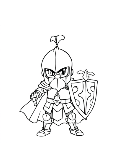Fierce Knight In Armor Coloring Page