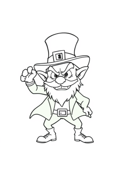 Fierce Leprechaun Coloring Page