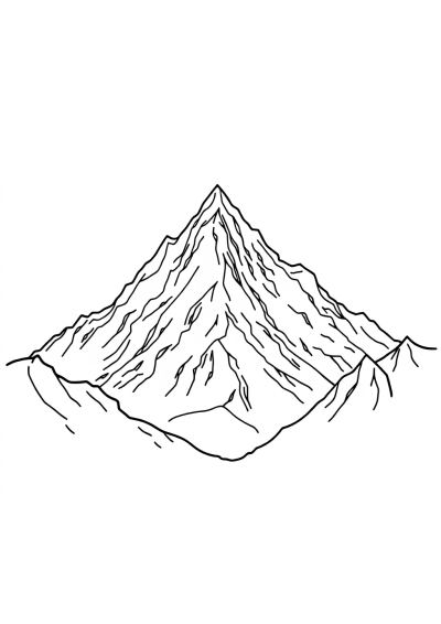 Fierce Mountain Landscape Coloring Page