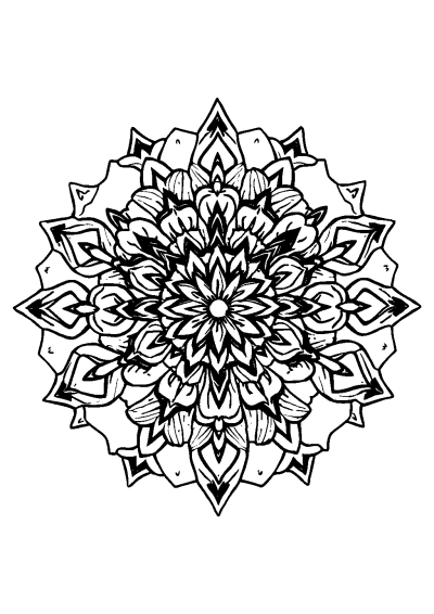 Fierce Nature Inspired Mandala Coloring Page