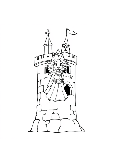 Fierce Princess In Tower Coloring Page