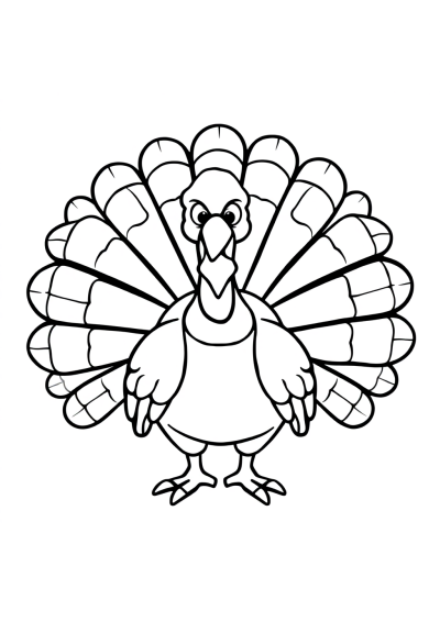 Fierce Thanksgiving Turkey Coloring Page