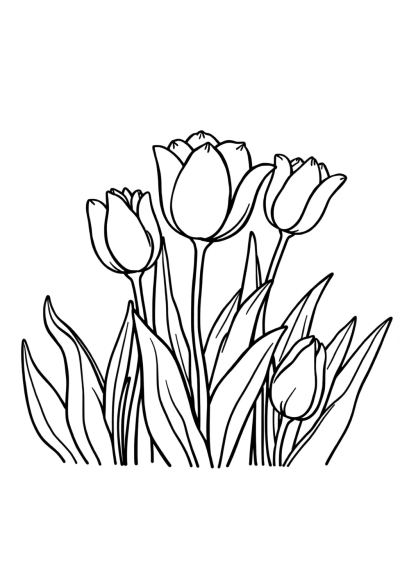 Fierce Tulip Garden Coloring Page