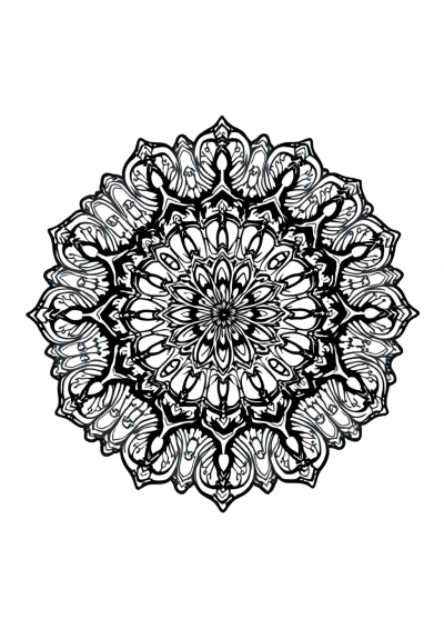 Fierce Vintage Lace Mandala Coloring Page