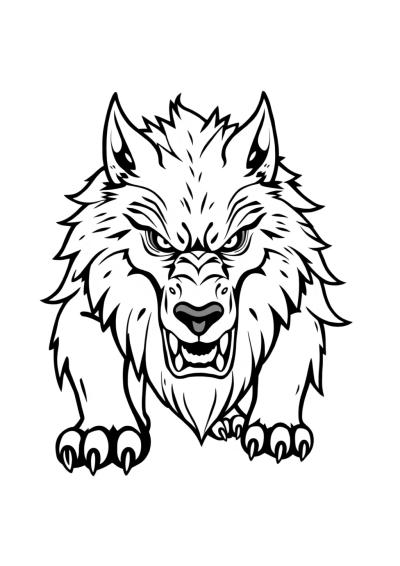 Fierce Werewolf Coloring Page