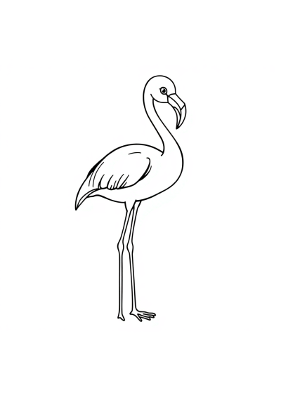 Flamingo Standing Coloring Page
