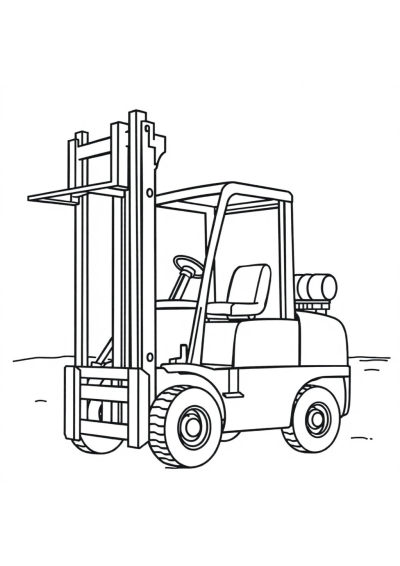 Forklift On Beach Coloring Page