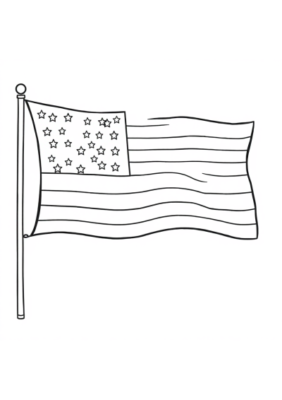 Fourth Of July Flag Coloring Page