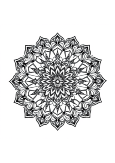 Friendly Art Nouveau Mandala Coloring Page