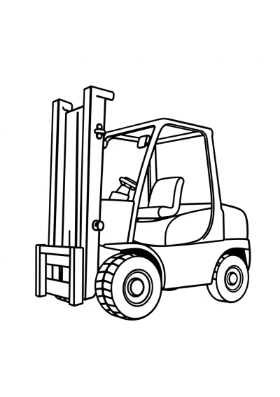 Friendly Forklift Coloring Page