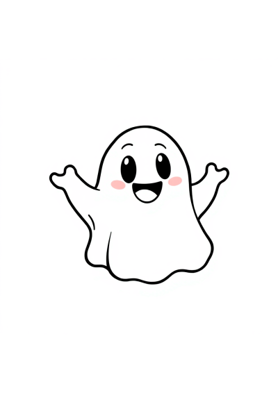 Friendly Ghost Friendly Coloring Page